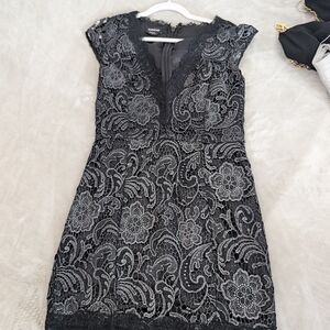 Speechless Black Floral Lace Mini Dress